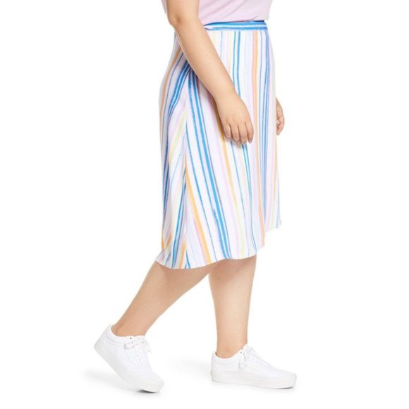 Bp Striped Midi Wrap Skirt Nordstrom - Picture 2 of 5
